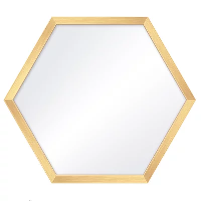 Specchio esagonale Honeycomb 35x40 cm | dorato | Specchio (2 mm)