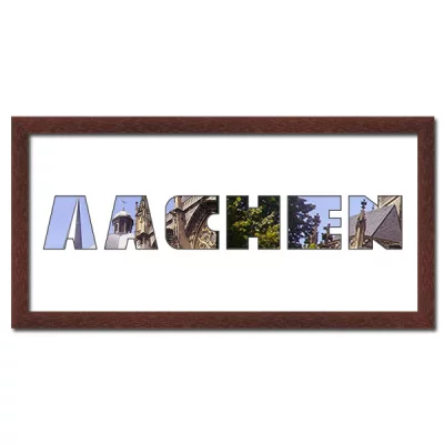 Thumbnail von Regiorahmen "Aachen" mit Passepartout Wenge