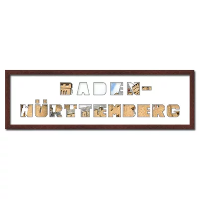 Thumbnail von Regiorahmen "Baden Würtemberg" mit Passepartout Wenge
