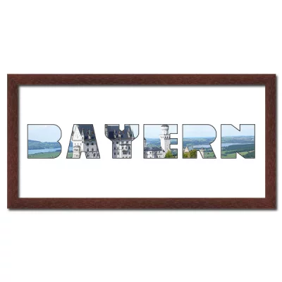 Thumbnail von Regiorahmen "Bayern" mit Passepartout Wenge