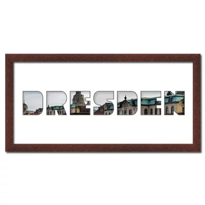Thumbnail von Regiorahmen "Dresden" mit Passepartout Wenge