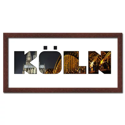 Thumbnail von Regiorahmen "Köln" mit Passepartout Wenge
