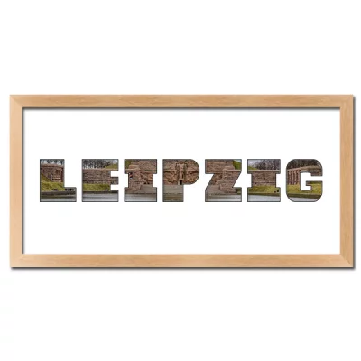 Thumbnail von Regiorahmen "Leipzig" mit Passepartout Natur