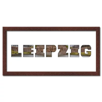 Thumbnail von Regiorahmen "Leipzig" mit Passepartout Wenge