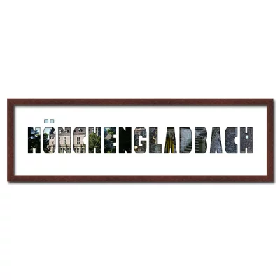 Thumbnail von Regiorahmen "Mönchengladbach" mit Passepartout Wenge