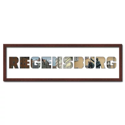Thumbnail von Regiorahmen "Regensburg" mit Passepartout Wenge