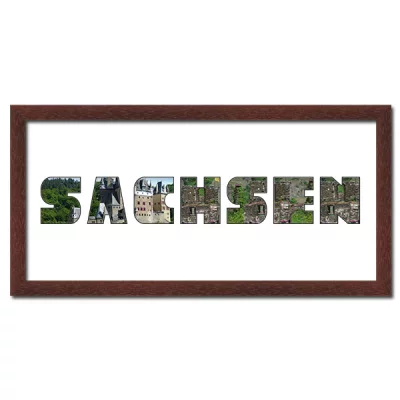 Thumbnail von Regiorahmen "Sachsen" mit Passepartout Wenge