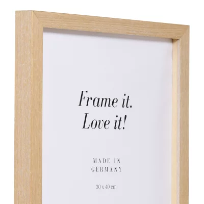 Houten kader Banize met afstandshouder op maat eik, gekalkt | normaal glas (2 mm)