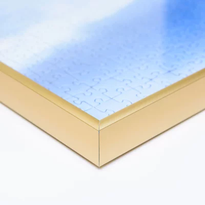 Puslespillramme i aluminium for 100 opptil 500 deler 36x48 cm | Gull matt | Kunstglass (1,5 mm)