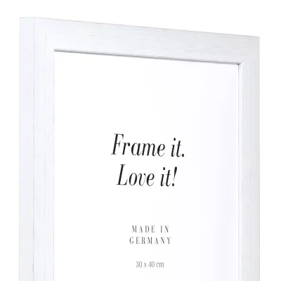 Houten kader MDF "Lille" op maat wit | normaal glas (2 mm)
