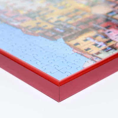Puslespillramme i kunststoff for 1500 deler 60x80 cm | Rød | Kunstglass (1,5 mm)
