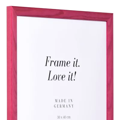 Holzrahmen Korsika Maßanfertigung pink | Normalglas (2 mm)