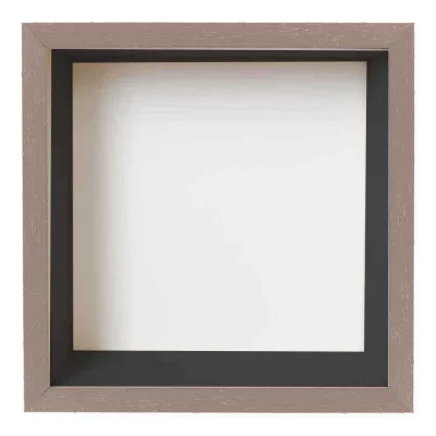Fotokader met spaarpot 20x20 cm | bruin met zwarte box | normaal glas (2 mm)