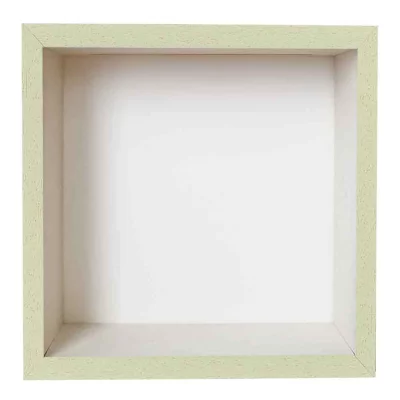 Fotokader met spaarpot 20x20 cm | groen met witte box | normaal glas (2 mm)