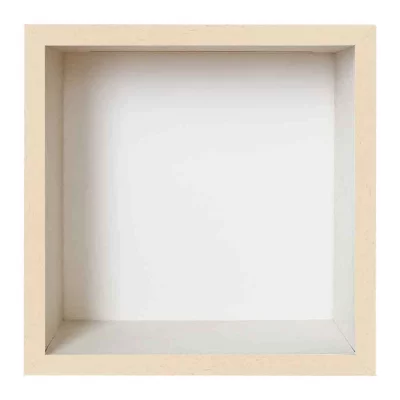 Fotokader met spaarpot 20x20 cm | lichtbruin met witte box | normaal glas (2 mm)