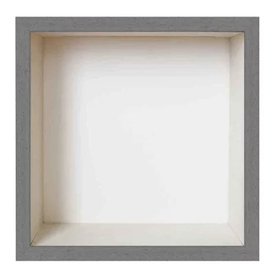 Fotokader met spaarpot 20x20 cm | lichtgrijs met witte box | normaal glas (2 mm)