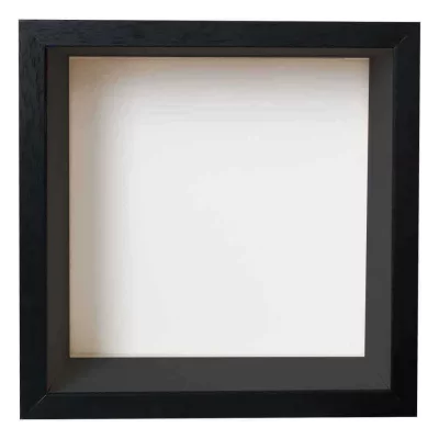 Fotokader met spaarpot 20x20 cm | zwart met zwarte box | normaal glas (2 mm)