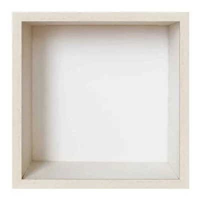 Fotokader met spaarpot 20x20 cm | wit met witte box | normaal glas (2 mm)