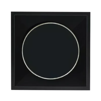 Thumbnail von Schwarzer Schallplattenrahmen f&uuml;r Vinyl-Platte mit schwarzem Doppelpassepartout Schwarz mit Silberkante