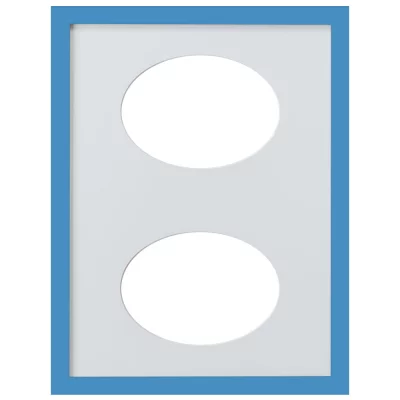 2er Galerierahmen Top Cube in 30x40 cm Ovalausschnitt 2x13x18 cm | blau | Normalglas (2 mm)