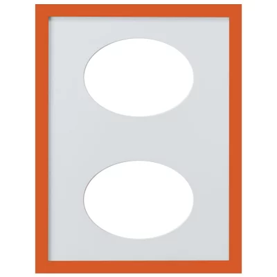 2er Galerierahmen Top Cube in 30x40 cm Ovalausschnitt 2x13x18 cm | orange | Normalglas (2 mm)