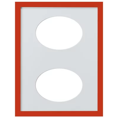 2er Galerierahmen Top Cube in 30x40 cm Ovalausschnitt 2x13x18 cm | rot | Normalglas (2 mm)