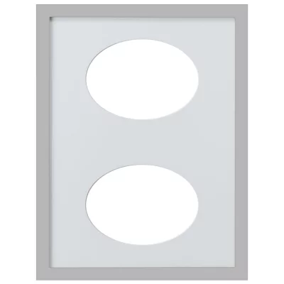 2er Galerierahmen Top Cube in 30x40 cm Ovalausschnitt 2x13x18 cm | silber | Normalglas (2 mm)