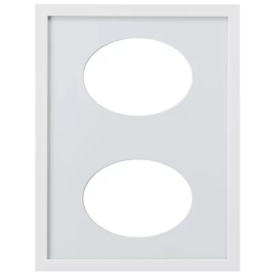 2er Galerierahmen Top Cube in 30x40 cm Ovalausschnitt 2x13x18 cm | weiß | Normalglas (2 mm)