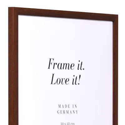 Holzrahmen Maßanfertigung Top Pro S braun | Kunstglas UV 99 entspiegelt (2 mm)