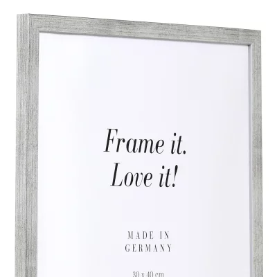 Holzrahmen Maßanfertigung Top Pro S silber | Kunstglas UV 99 entspiegelt (2 mm)