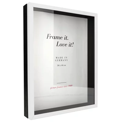 Unibox Bildram 13x18 cm | vit-svart | Standardglas (2 mm)