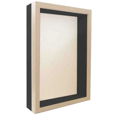 Unibox Bilderrahmen 13x18 cm | hellbraun-schwarz | Normalglas (2 mm)