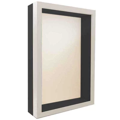 Unibox Bilderrahmen 50x50 cm | weiß-schwarz | Normalglas (2 mm)