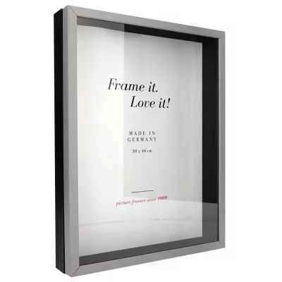 Unibox Bildram 13x18 cm | ljusgrå-svart | Standardglas (2 mm)