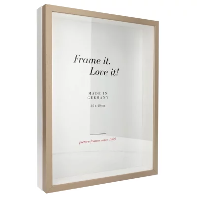 Unibox Bildram 13x18 cm | ljusbrun-vit | Standardglas (2 mm)