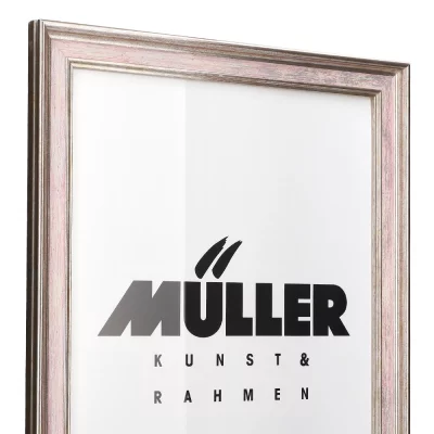 Cornice in legno Brema su misura oro bianco - rosa | Cornice vuota (senza vetro e senza pannello posteriore)