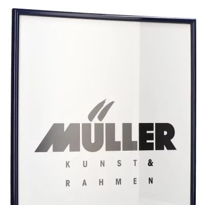 Houten fotolijst Hessen 28x35 cm | donkerblauw, glanzend | normaal glas (2 mm)