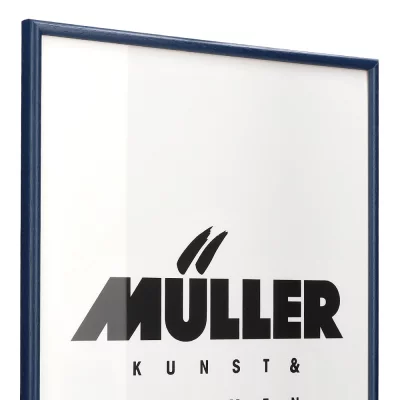 Houten fotolijst Hessen 28x35 cm | kobaltblauw | normaal glas (2 mm)