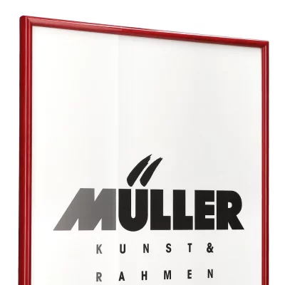 Houten fotolijst Hessen 28x35 cm | klaproosrood glanzend | normaal glas (2 mm)