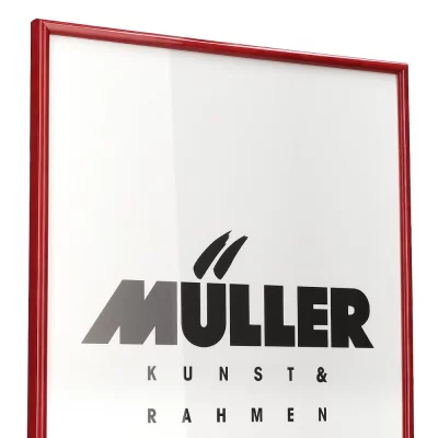 Houten fotolijst Hessen 18x18 cm | rood, glanzend | normaal glas (2 mm)