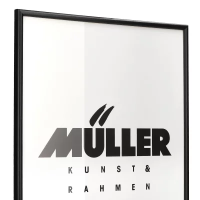 Houten fotolijst Hessen 28x35 cm | zwart met houtstructuur | normaal glas (2 mm)