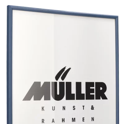 Houten fotolijst Hessen op maat blauw | normaal glas (2 mm)