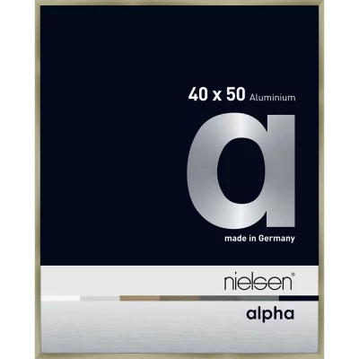 Thumbnail von Alu-Bilderrahmen Profil alpha Brushed Edelstahl 40x50 cm
