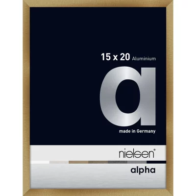 Alurahmen Alpha 15x20 cm | Brushed Amber | Normalglas (2 mm)