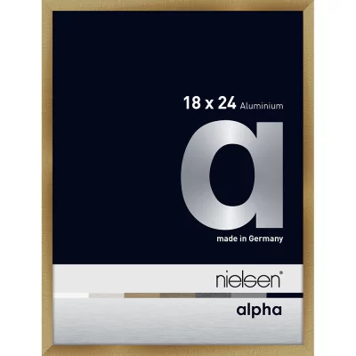 Alurahmen Alpha 18x24 cm | Brushed Amber | Normalglas (2 mm)
