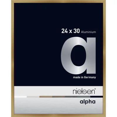 Alurahmen Alpha 24x30 cm | Brushed Amber | Normalglas (2 mm)