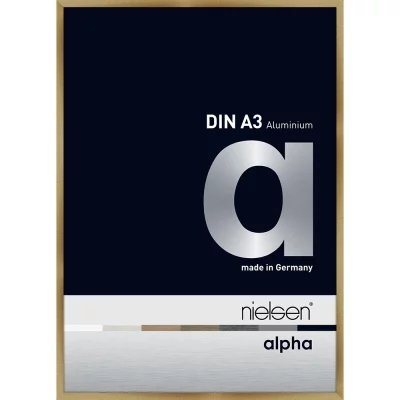 Alurahmen Alpha 29,7x42 cm (A3) | Brushed Amber | Normalglas (2 mm)