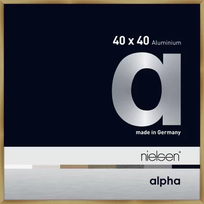 Alurahmen Alpha 40x40 cm | Brushed Amber | Normalglas (2 mm)
