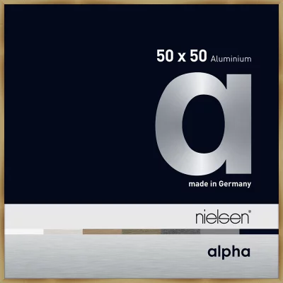 Alurahmen Alpha 50x50 cm | Brushed Amber | Normalglas (2 mm)