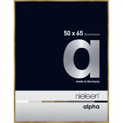 Alurahmen Alpha 50x65 cm | Brushed Amber | Normalglas (2 mm)